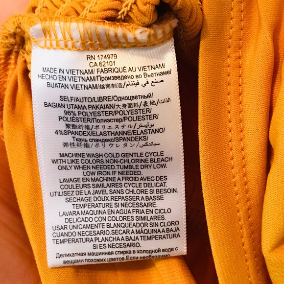 Mustard Smocked Off Shoulder Crop Top - Picture 5 of 6